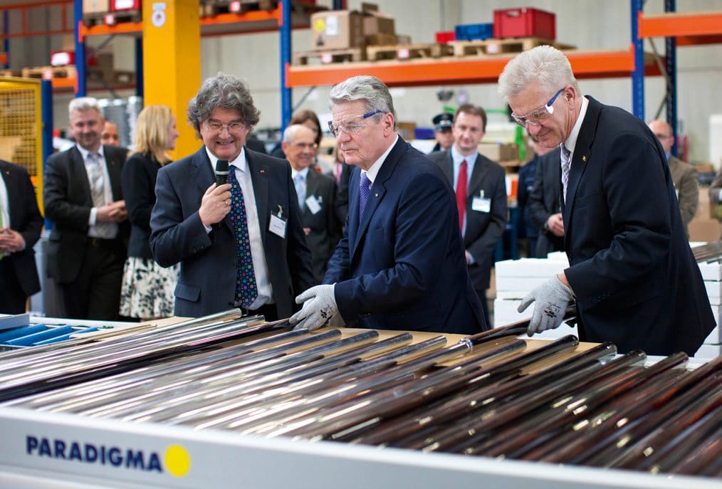 Bundespräsidenten Joachim Gauck und von Minsterpräsident Winfried Kretschmann bei der Ritter-Gruppe