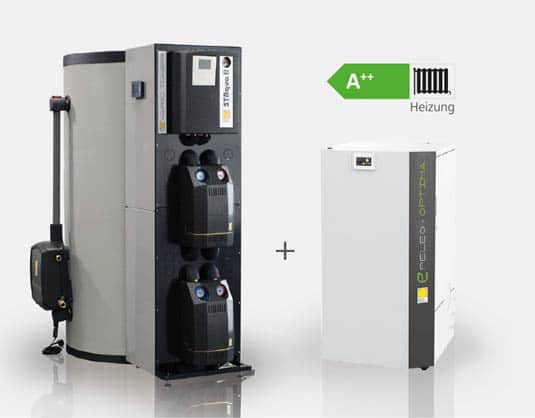 Kombinieren Sie den VARIO TOWER optional mit dem PELEO OPTIMA und sparen Sie bis zu 15 % Heizkosten durch die revolutionäre Pellets-Brennwerttechnik