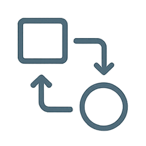 Icon, das Effizienz symbolisiert