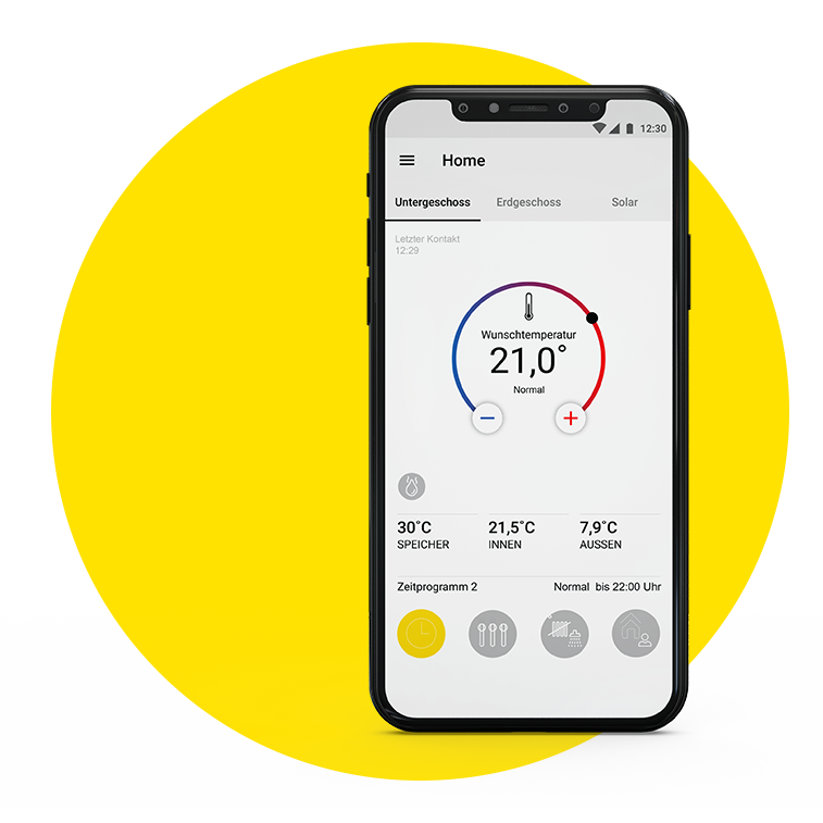 Screenshot App Paradigma Heizung
