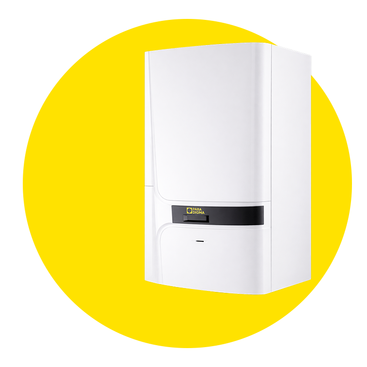 PMA auf einem gelben Kreis von der Marke Paradigma